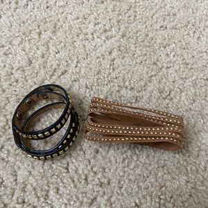 Brown and black bracelets